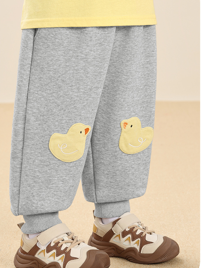 Quần Nỉ Cạp Chun Bo Gấu Họa Tiết 3D Hình Vịt Và Thỏ Xinh Xắn CUTEPANDA'S Cho Bé Trai Bé Gái