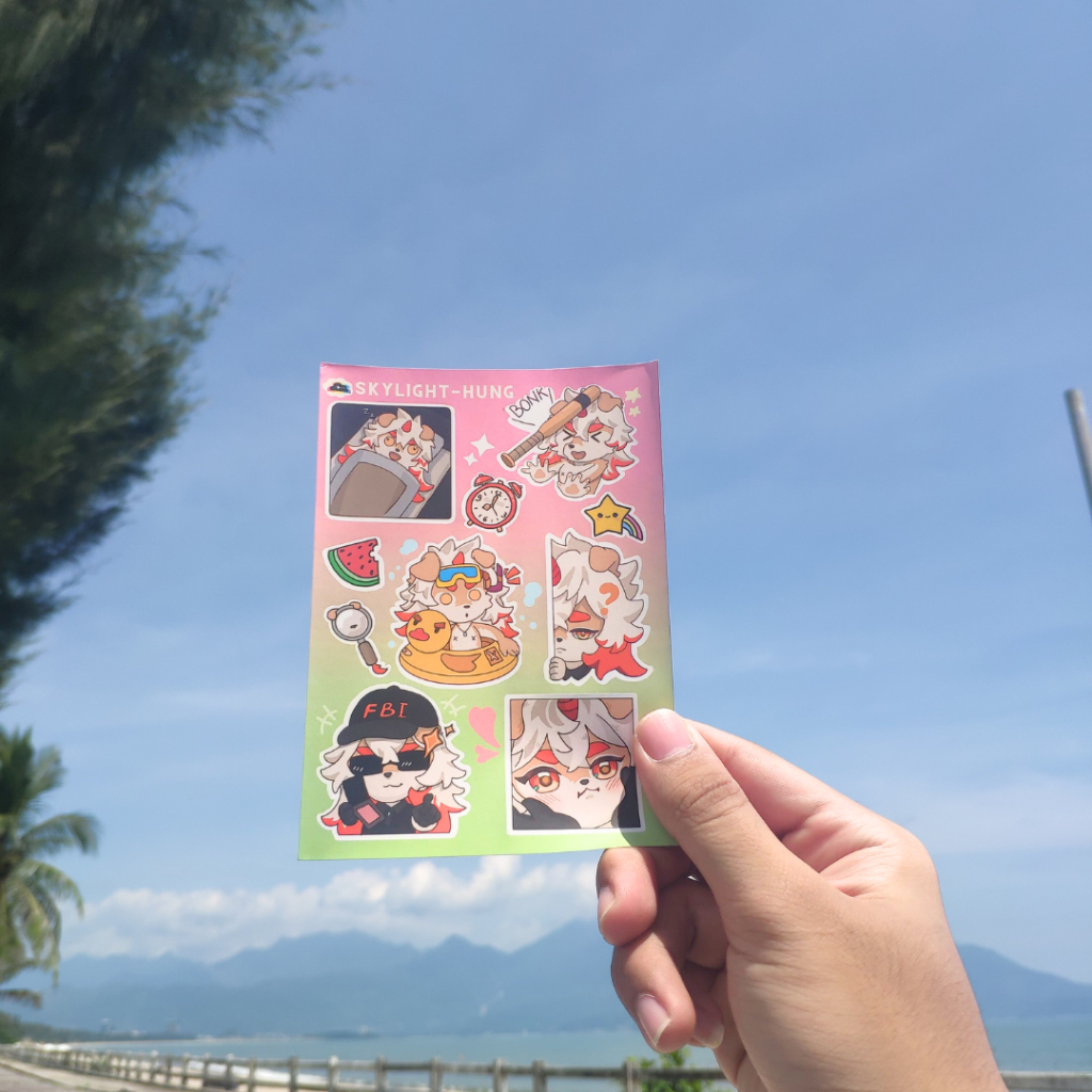 NO.02 HUNG - Sticker Furry Sheet A6 Decal chống nước 4