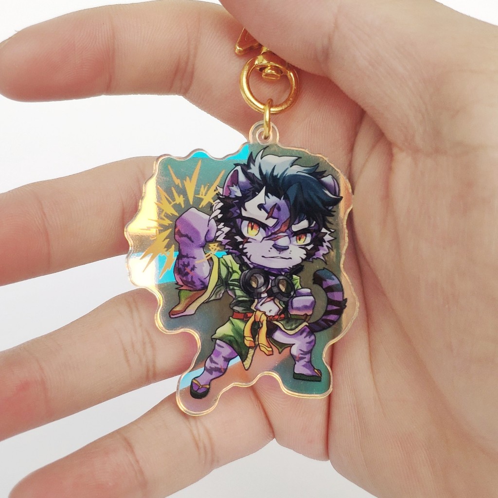Móc Khóa Furry MOUNTAIN / YAO 2 Lớp Nhựa Mica 6cm (Rainbow / Trơn) 5