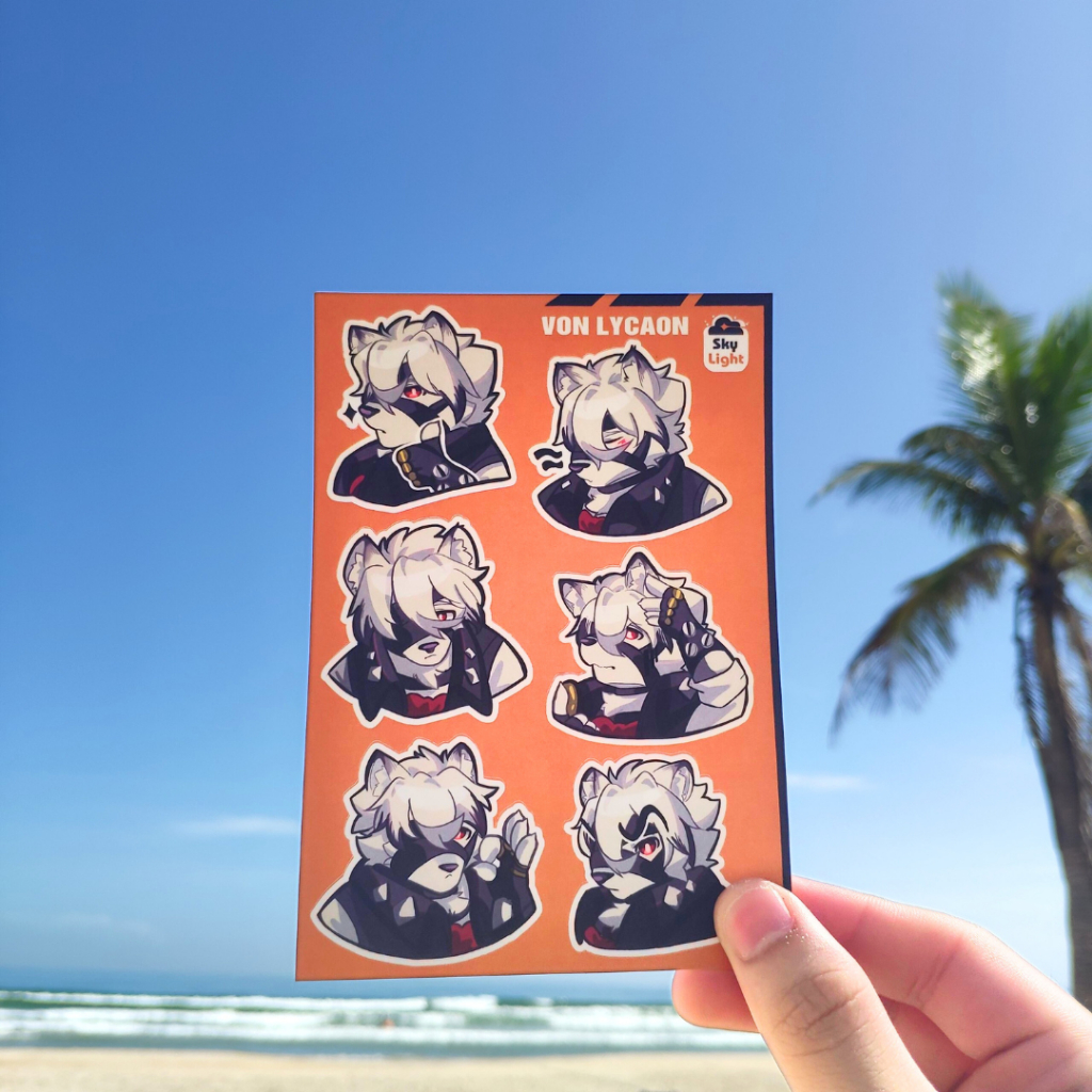 NO.05 VON LYCAON - Sticker Furry Sheet A6 Decal chống nước 5