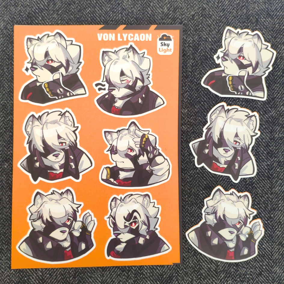 NO.05 VON LYCAON - Sticker Furry Sheet A6 Decal chống nước 3