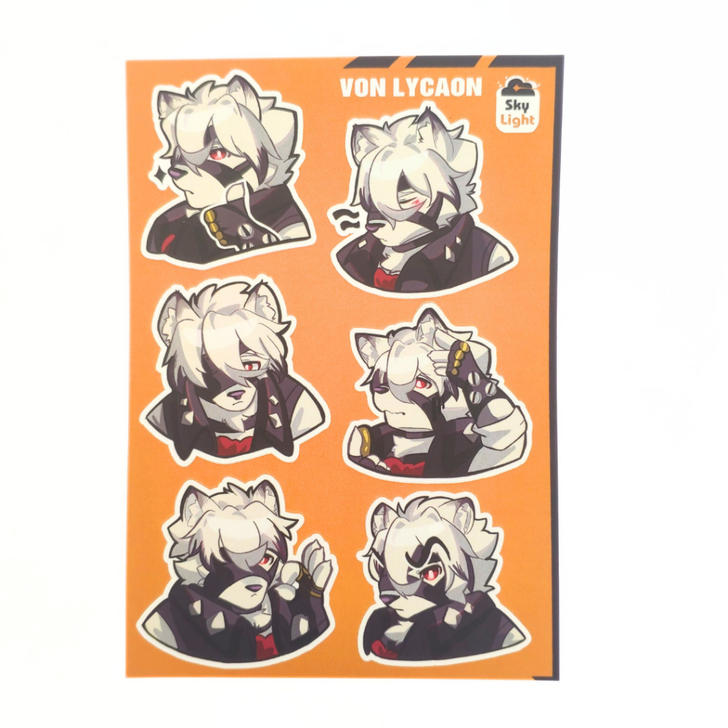NO.05 VON LYCAON - Sticker Furry Sheet A6 Decal chống nước 2