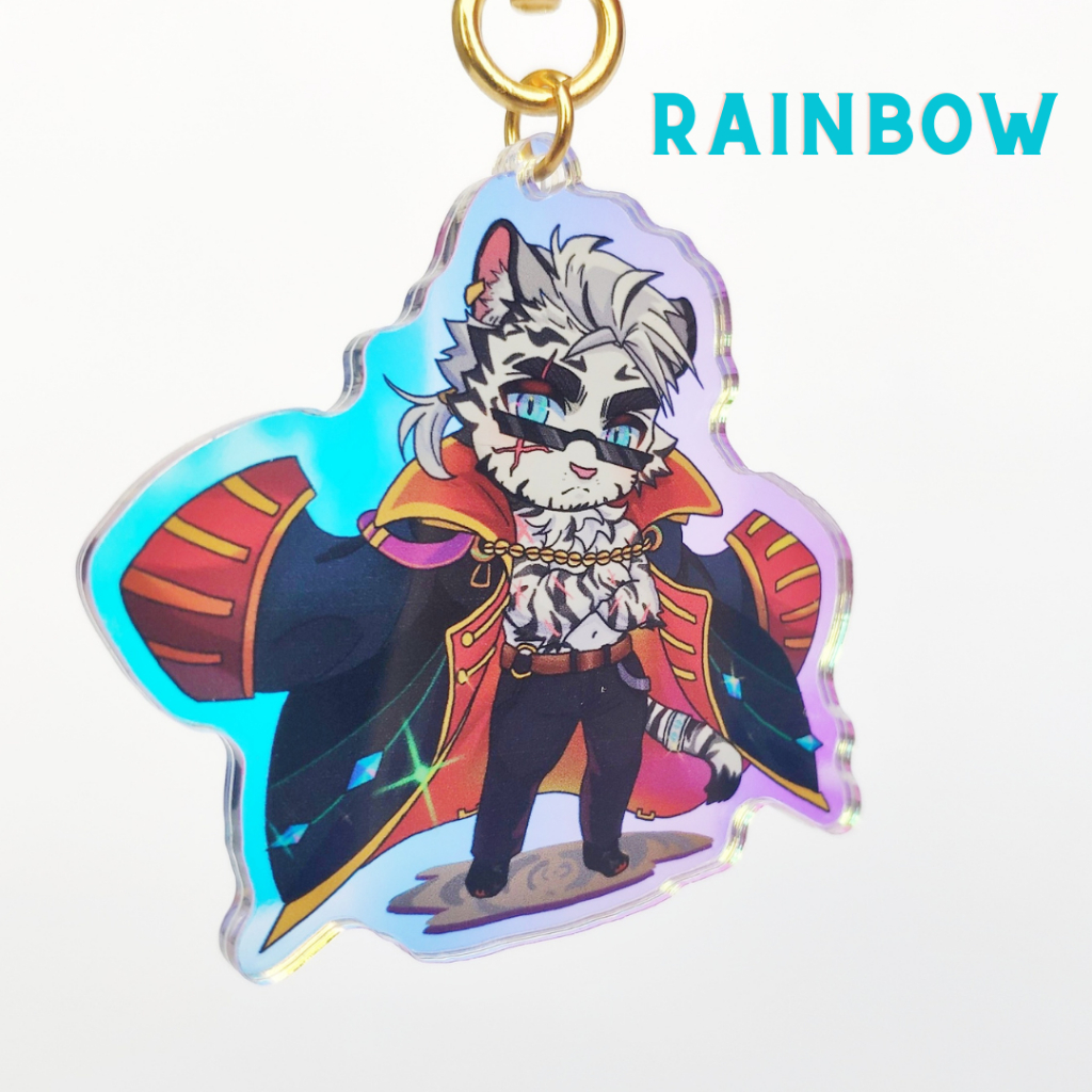 Móc Khóa Furry MOUNTAIN / YAO 2 Lớp Nhựa Mica 6cm (Rainbow / Trơn) 2