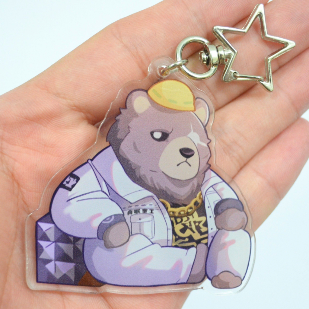 Móc Khóa Furry VON LYCAON / BEN BIGGER 2 Lớp Nhựa Mica 6cm (Rainbow / Trơn) - Zenless Zone Zero 5