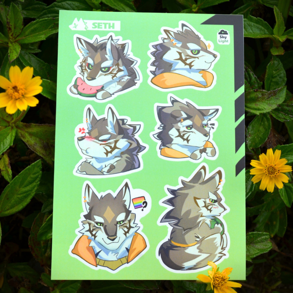 NO.09 SETH - Sticker Furry Sheet A6 Decal pvc chống nước - Tokyo Afterschool Summoners 4