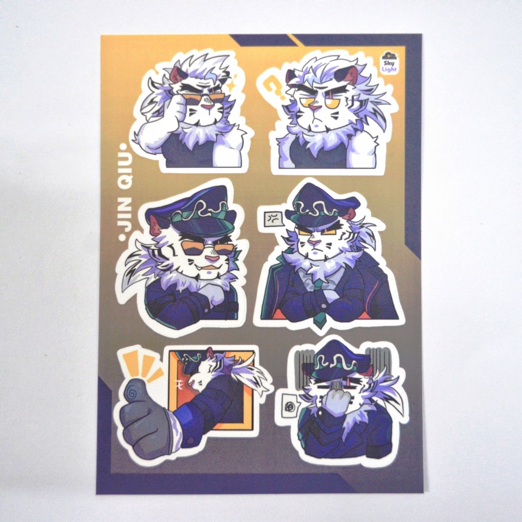 NO.07 JIN QIU -Dislyte- Sticker Furry Sheet A6 Decal pvc chống nước 2
