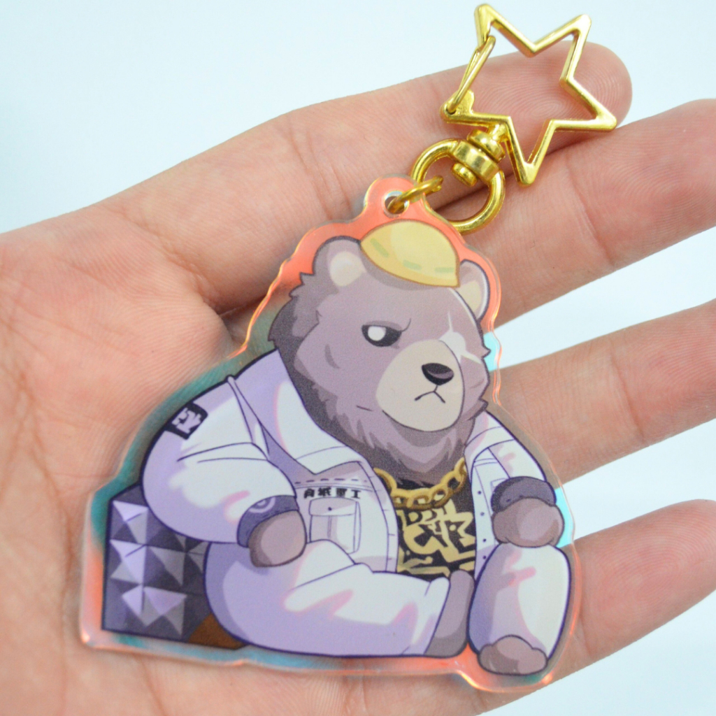 Móc Khóa Furry VON LYCAON / BEN BIGGER 2 Lớp Nhựa Mica 6cm (Rainbow / Trơn) - Zenless Zone Zero 3