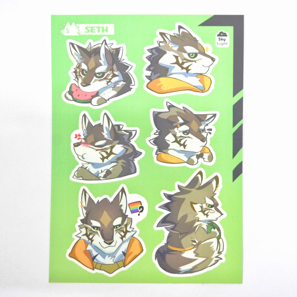 NO.09 SETH - Sticker Furry Sheet A6 Decal pvc chống nước - Tokyo Afterschool Summoners 2