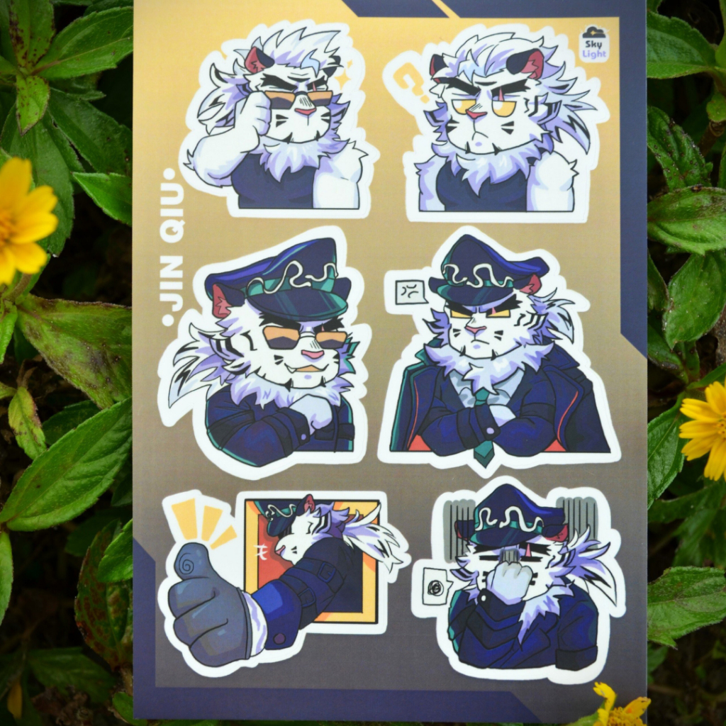 NO.07 JIN QIU -Dislyte- Sticker Furry Sheet A6 Decal pvc chống nước 4