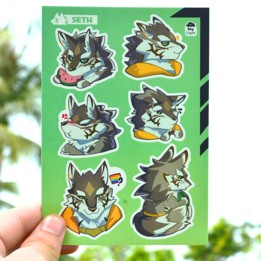 NO.09 SETH - Sticker Furry Sheet A6 Decal pvc chống nước - Tokyo Afterschool Summoners 5