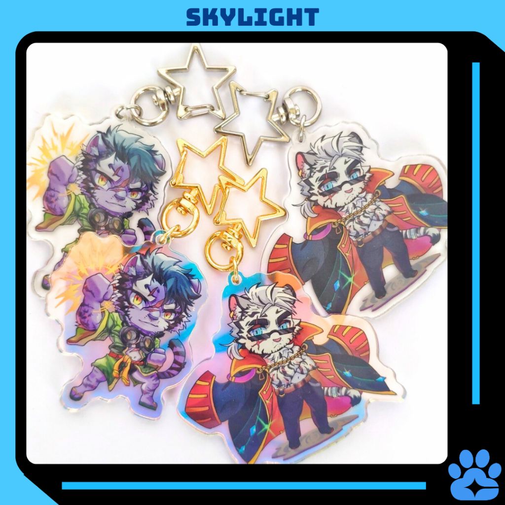 Móc Khóa Furry MOUNTAIN / YAO 2 Lớp Nhựa Mica 6cm (Rainbow / Trơn)
