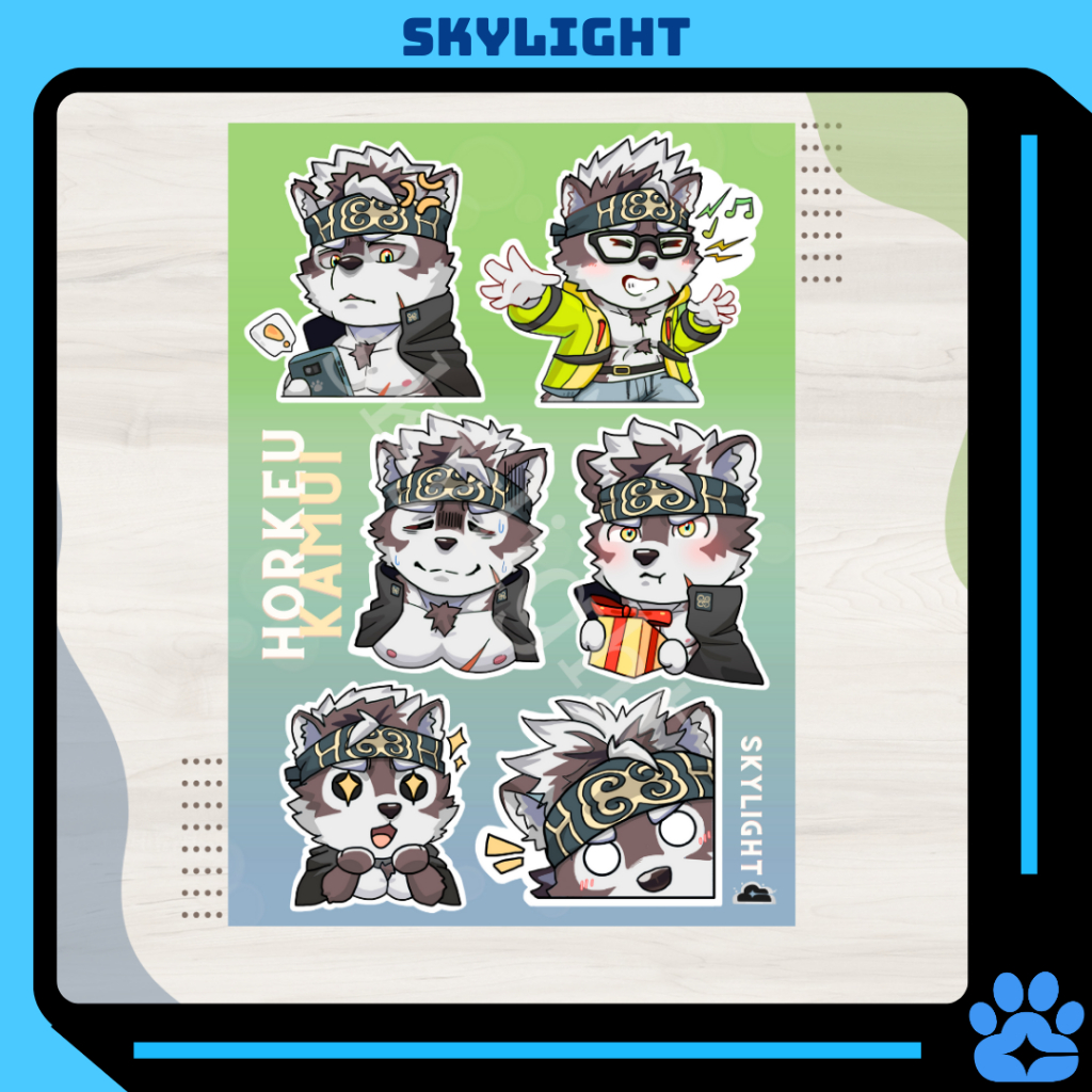 NO.03 HORKEU KAMUI - Sticker Furry Sheet A6 Decal chống nước