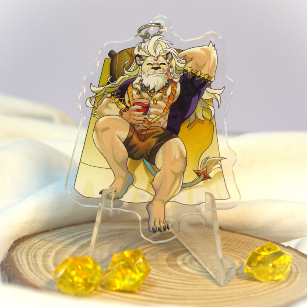 Móc Khóa/Keychain Furry JIN QIU/ JAVID - Dislyte - Nhựa Mica 6cm (Rainbow / Trơn) 4