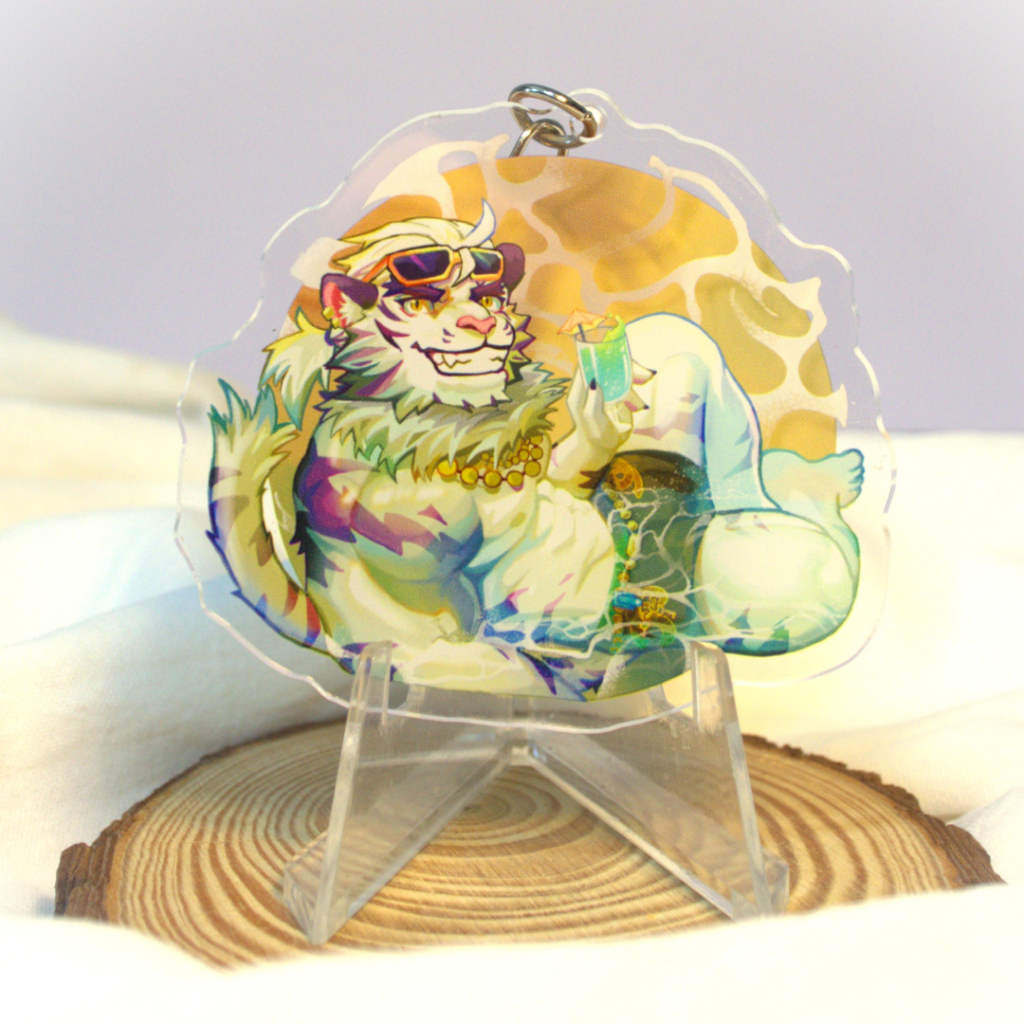 Móc Khóa/Keychain Furry JIN QIU/ JAVID - Dislyte - Nhựa Mica 6cm (Rainbow / Trơn) 5