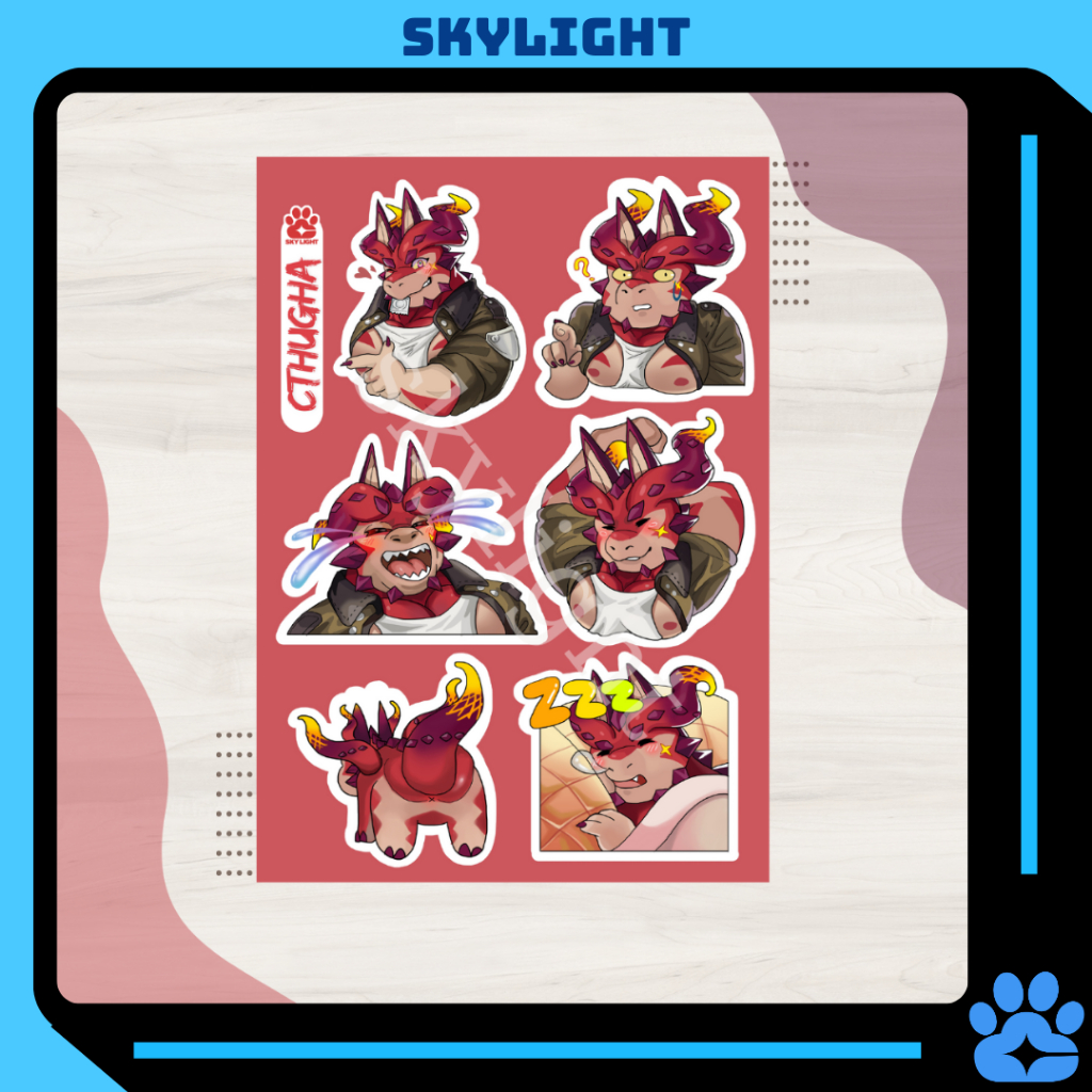 NO.15 CTHUGHA- Sticker Furry Sheet A6 Decal chống nước