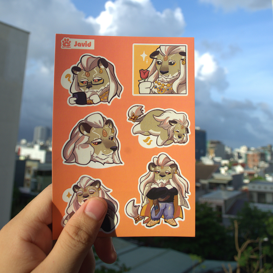 NO.16 JAVID - Dislyte - Sticker Furry Sheet A6 Decal chống nước 4