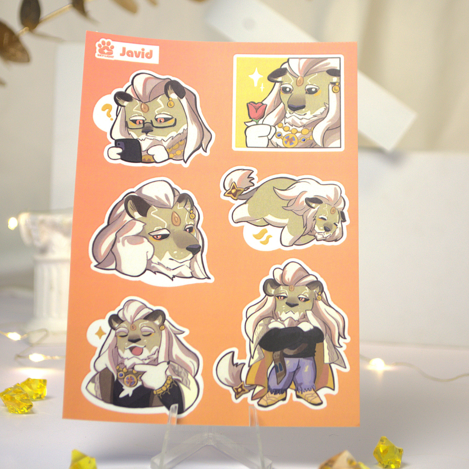 NO.16 JAVID - Dislyte - Sticker Furry Sheet A6 Decal chống nước 2