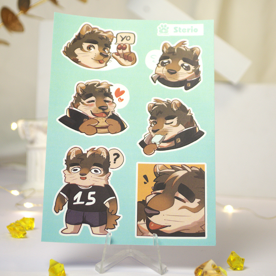 NO.17 STERIO - Live A Hero - Sticker Furry Sheet A6 Decal chống nước 3
