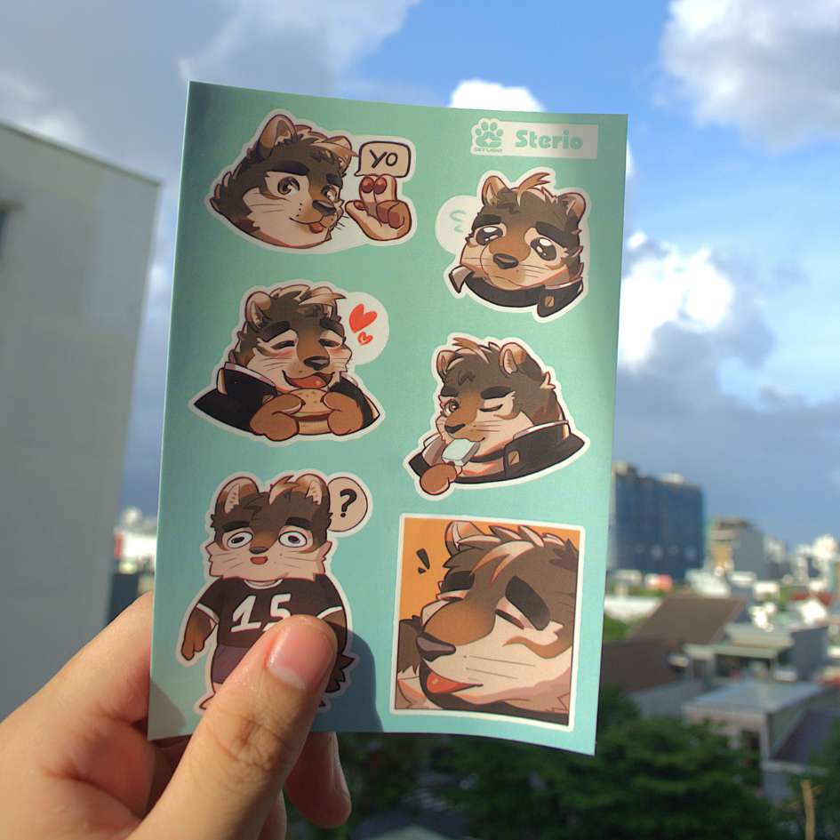 NO.17 STERIO - Live A Hero - Sticker Furry Sheet A6 Decal chống nước 4