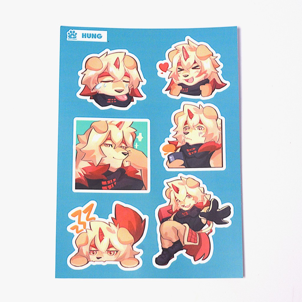 NO.19  HUNG 2 - Arknights - Sticker Furry Sheet A6 Decal chống nước 2