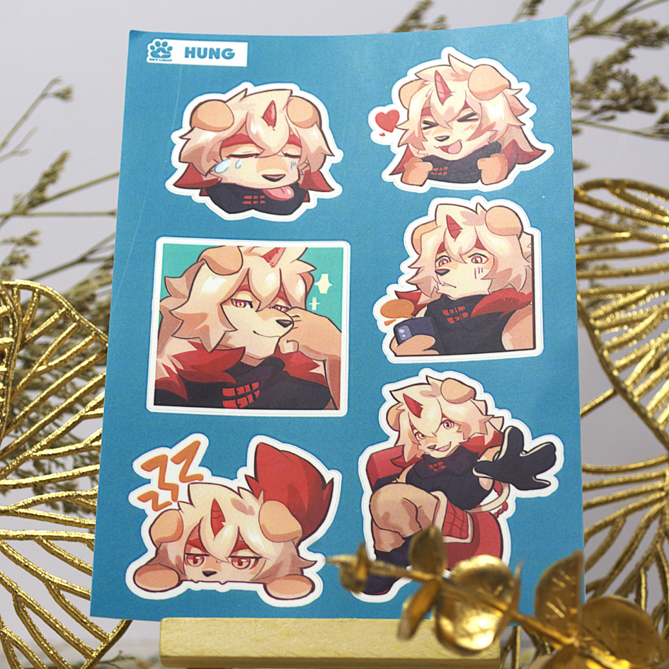 NO.19  HUNG 2 - Arknights - Sticker Furry Sheet A6 Decal chống nước 5