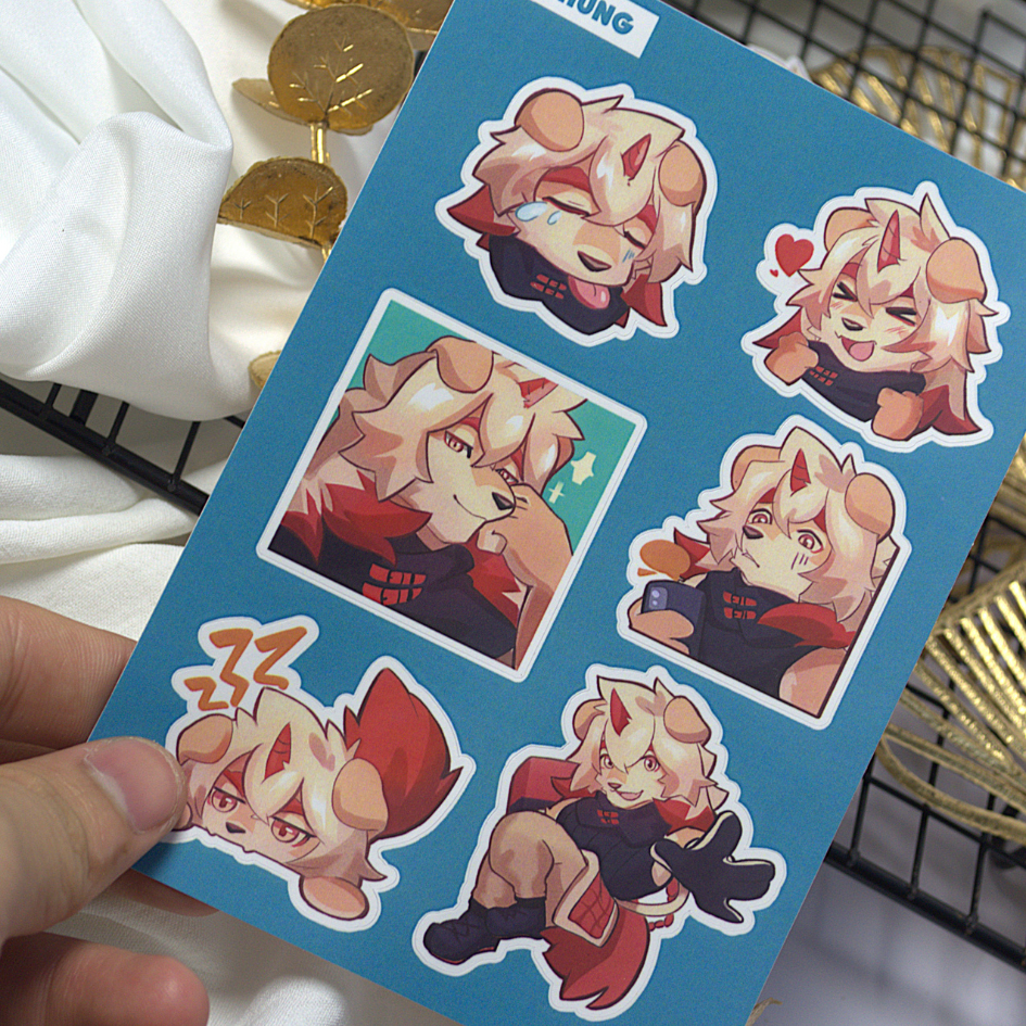 NO.19  HUNG 2 - Arknights - Sticker Furry Sheet A6 Decal chống nước 4