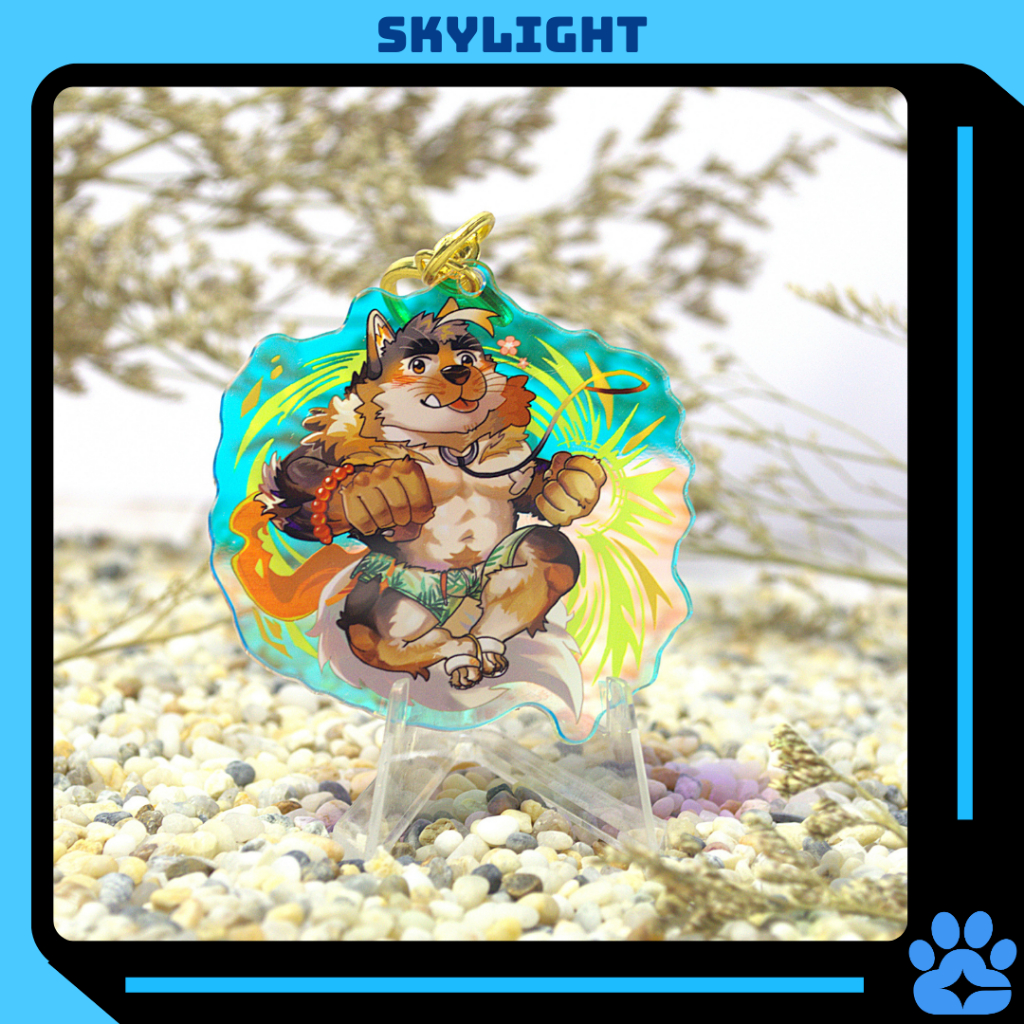 Móc Khóa/Keychain Furry STERIO - Live A Hero - Nhựa Mica 6cm (Rainbow / Trơn)