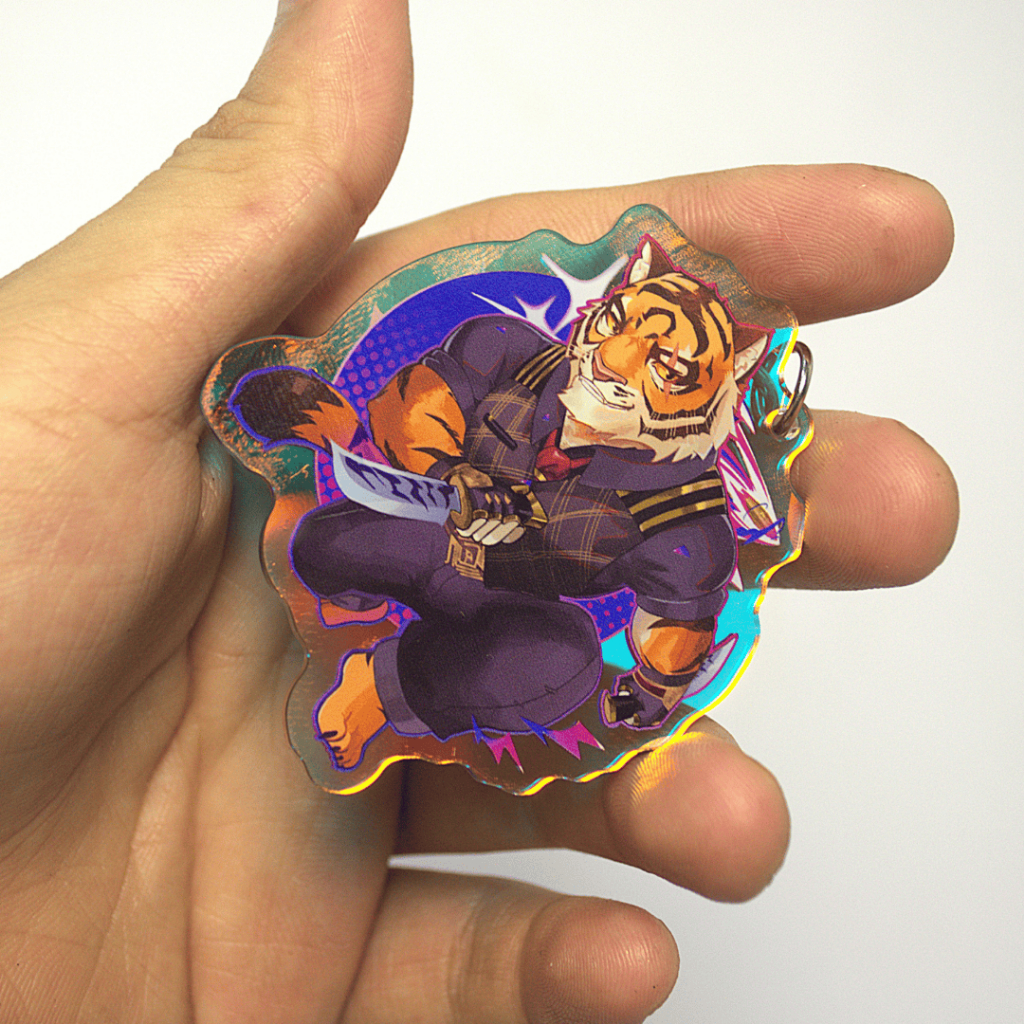 Móc Khóa/Keychain Furry OSCAR - Fortnite - Rainbow 2 mặt - Nhựa Mica 6cm 5