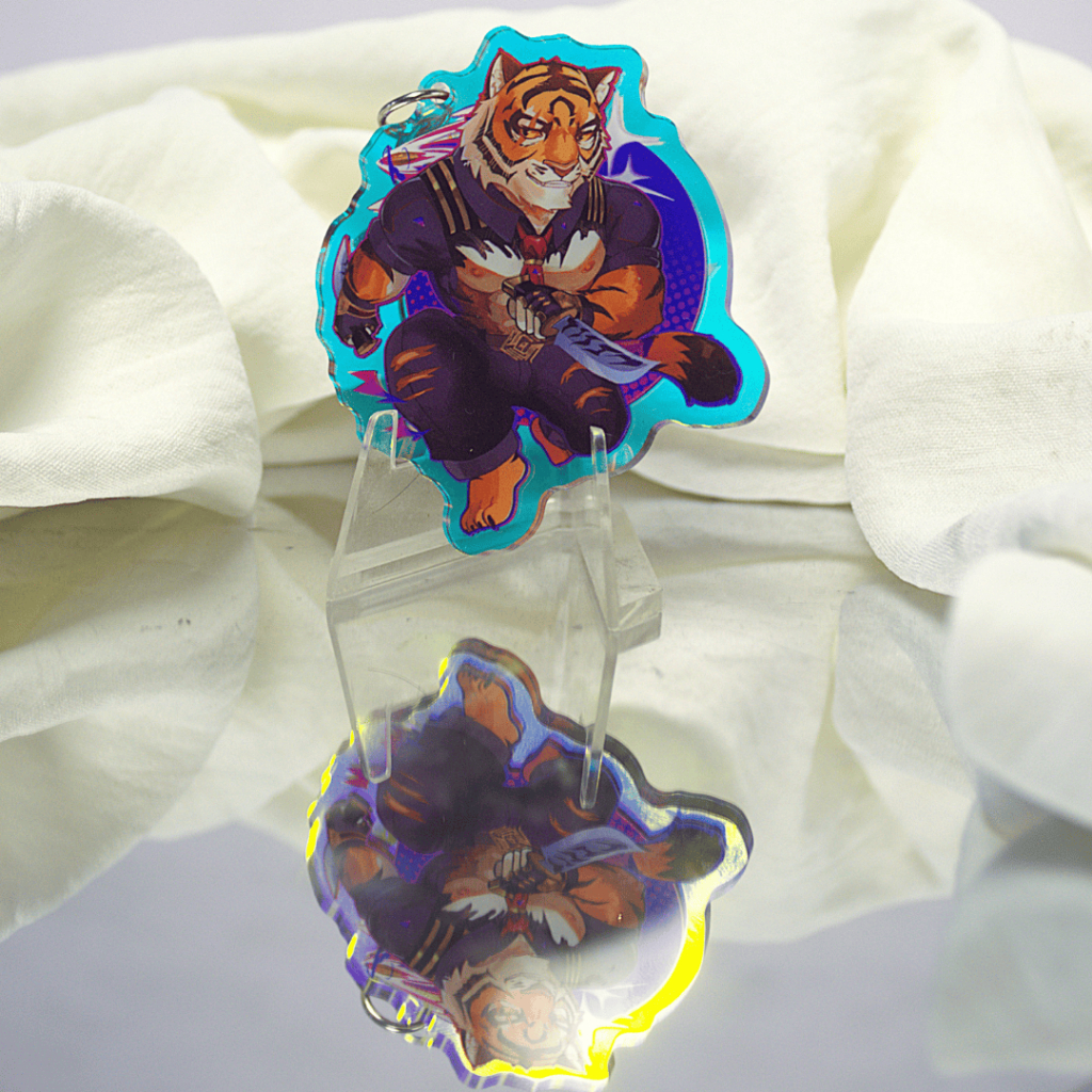 Móc Khóa/Keychain Furry OSCAR - Fortnite - Rainbow 2 mặt - Nhựa Mica 6cm 4