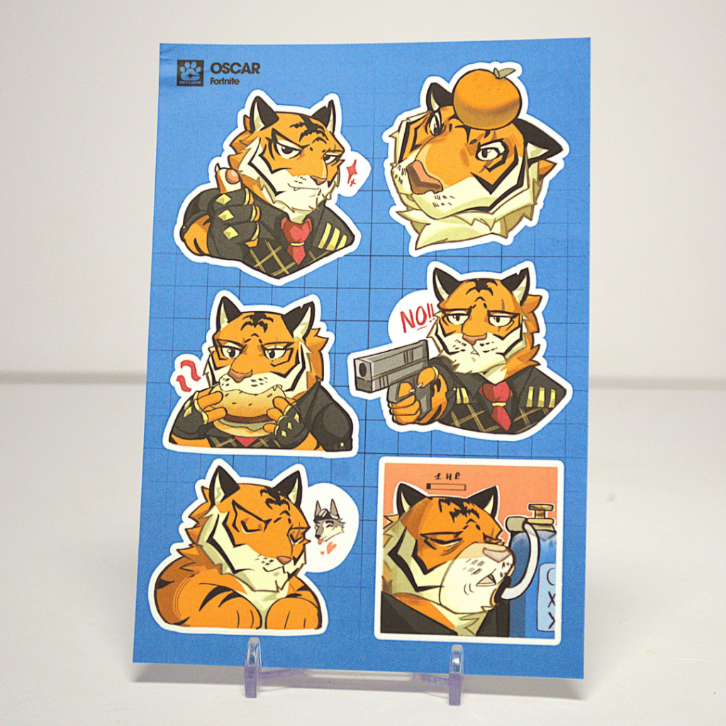 NO.22 OSCAR - Fortnite - Sticker Furry Sheet A6 Decal chống nước 2
