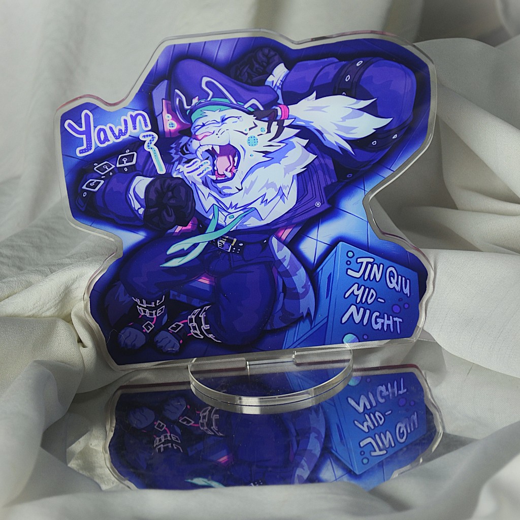 Mô hình/ Standee Furry JINQIU - Dislyte - 2 mặt - nhựa Mica - 15cm 5