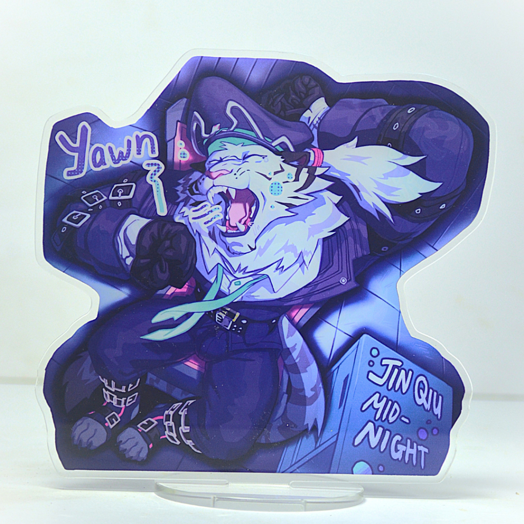 Mô hình/ Standee Furry JINQIU - Dislyte - 2 mặt - nhựa Mica - 15cm 2