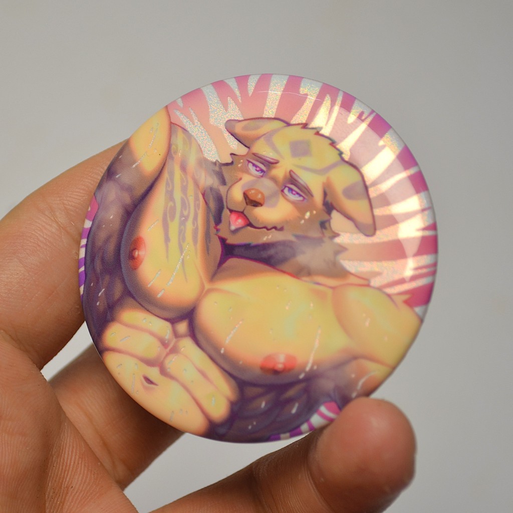Huy Hiệu/ Badge Furry KUMOYAMA - XXL Woofia - 58mm 3
