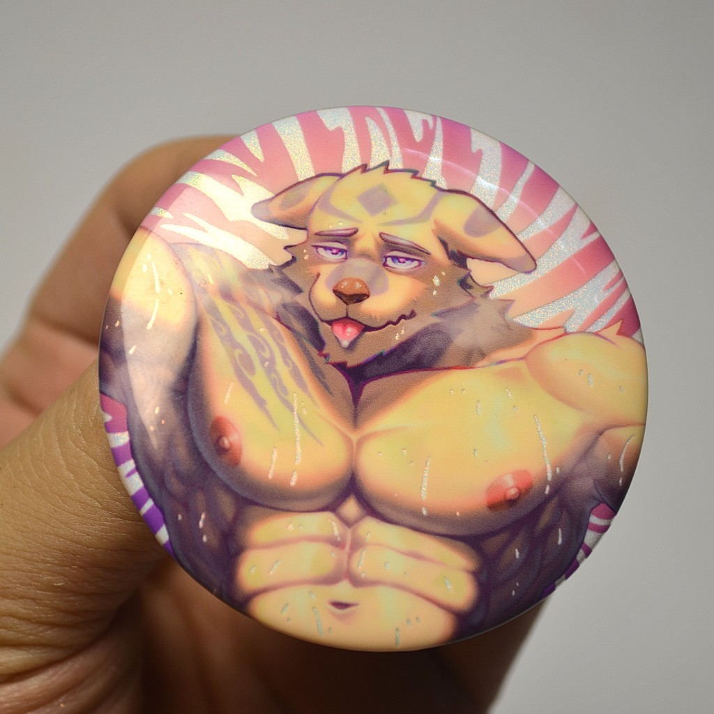 Huy Hiệu/ Badge Furry KUMOYAMA - XXL Woofia - 58mm 4