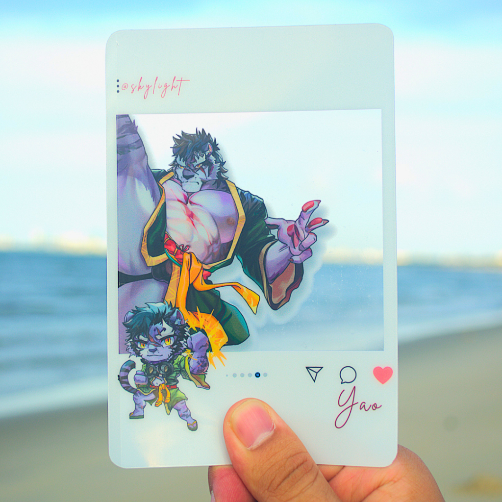 Card Furry MOUNTAIN / YAO - Nhựa PVC dẻo trong suốt - Kích thước A6 3