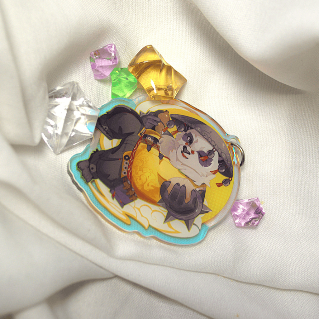 Móc Khóa/Keychain Furry PAN YINHU - Zenless Zone Zero - Rainbow 2 mặt - Nhựa Mica 6cm 5