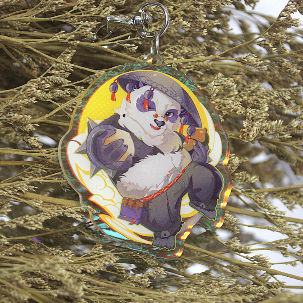 Móc Khóa/Keychain Furry PAN YINHU - Zenless Zone Zero - Rainbow 2 mặt - Nhựa Mica 6cm 3