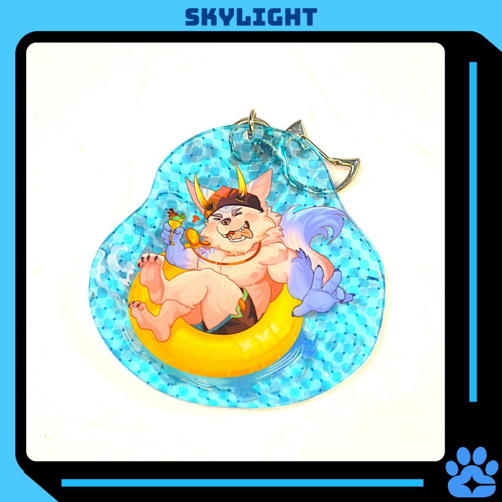 Móc Khóa/Keychain Furry KUMOYAMA - XXL Woofia - Hiệu ứng Gân Nước - Nhựa Mica 7cm