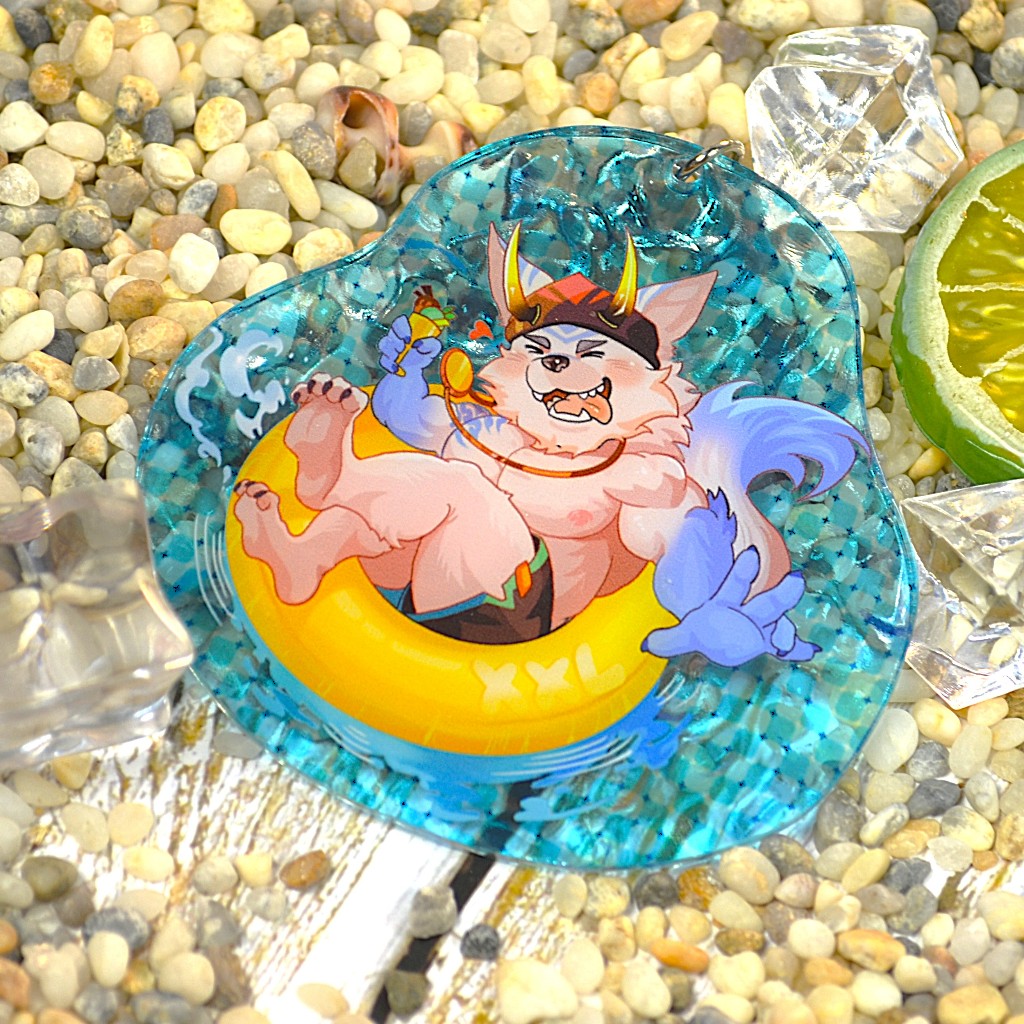 Móc Khóa/Keychain Furry KUMOYAMA - XXL Woofia - Hiệu ứng Gân Nước - Nhựa Mica 7cm 2