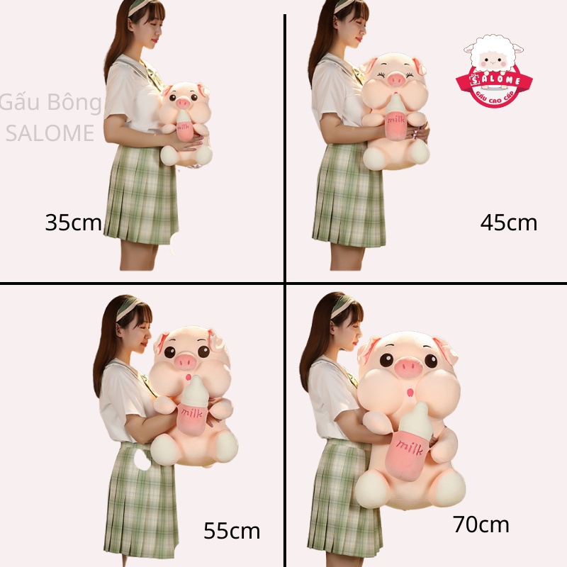 Gấu Bông Heo Ôm Bình Sữa