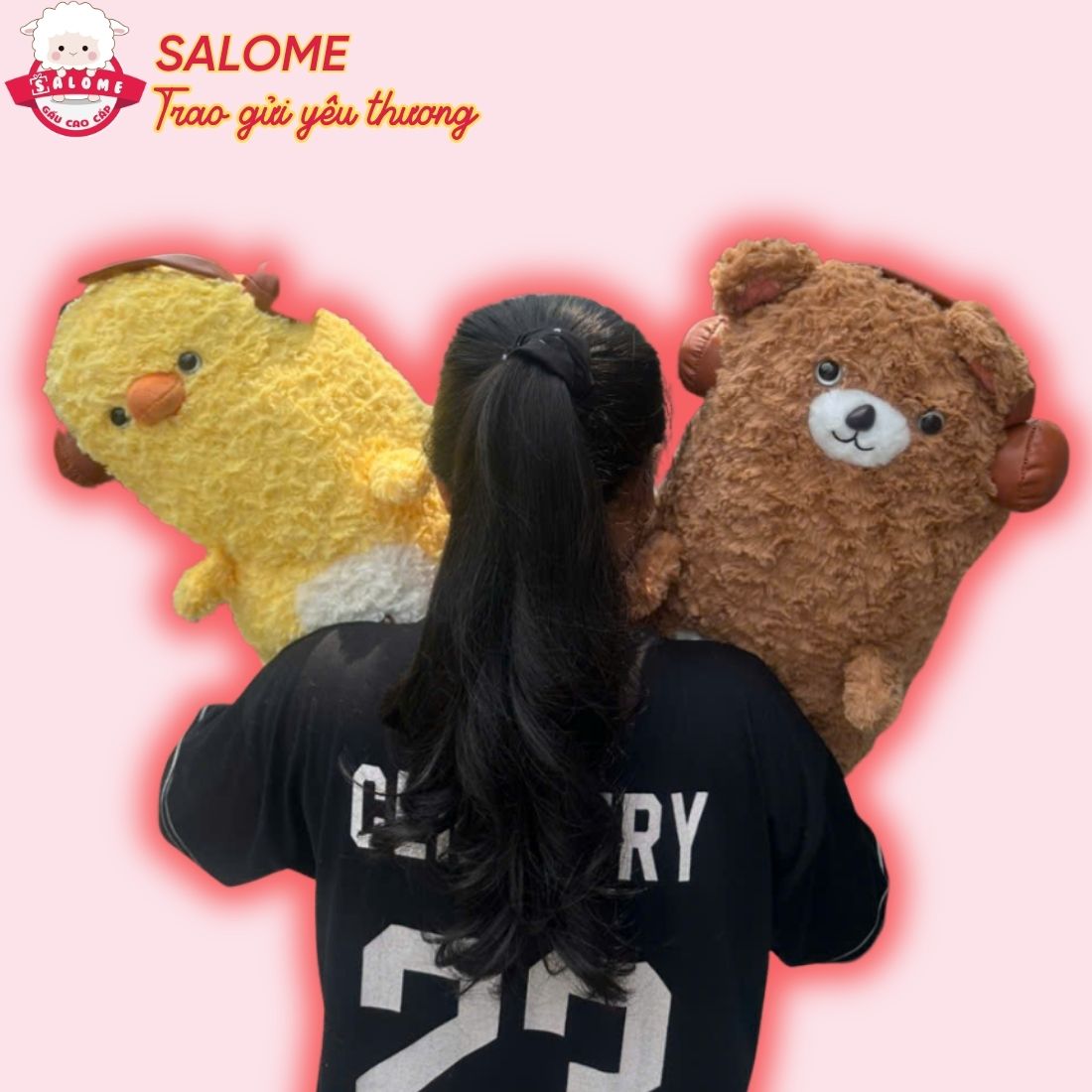 Gấu Bông Cánh Cụt, Gà Vàng, Gấu Nâu, Gấu Trúc 60cm Phom Cong