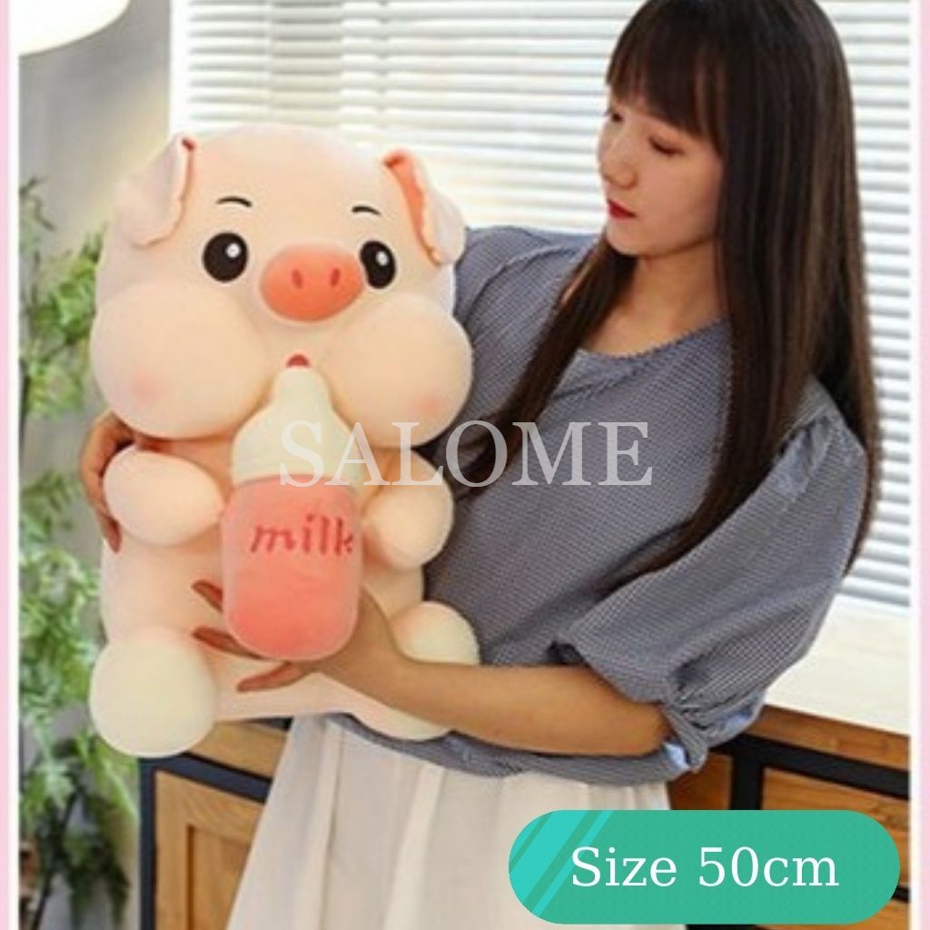 Gấu Bông Heo Ôm Bình Sữa