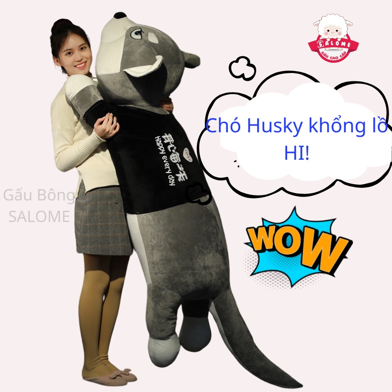 Gấu Bông Chó Husky Mặt Aó