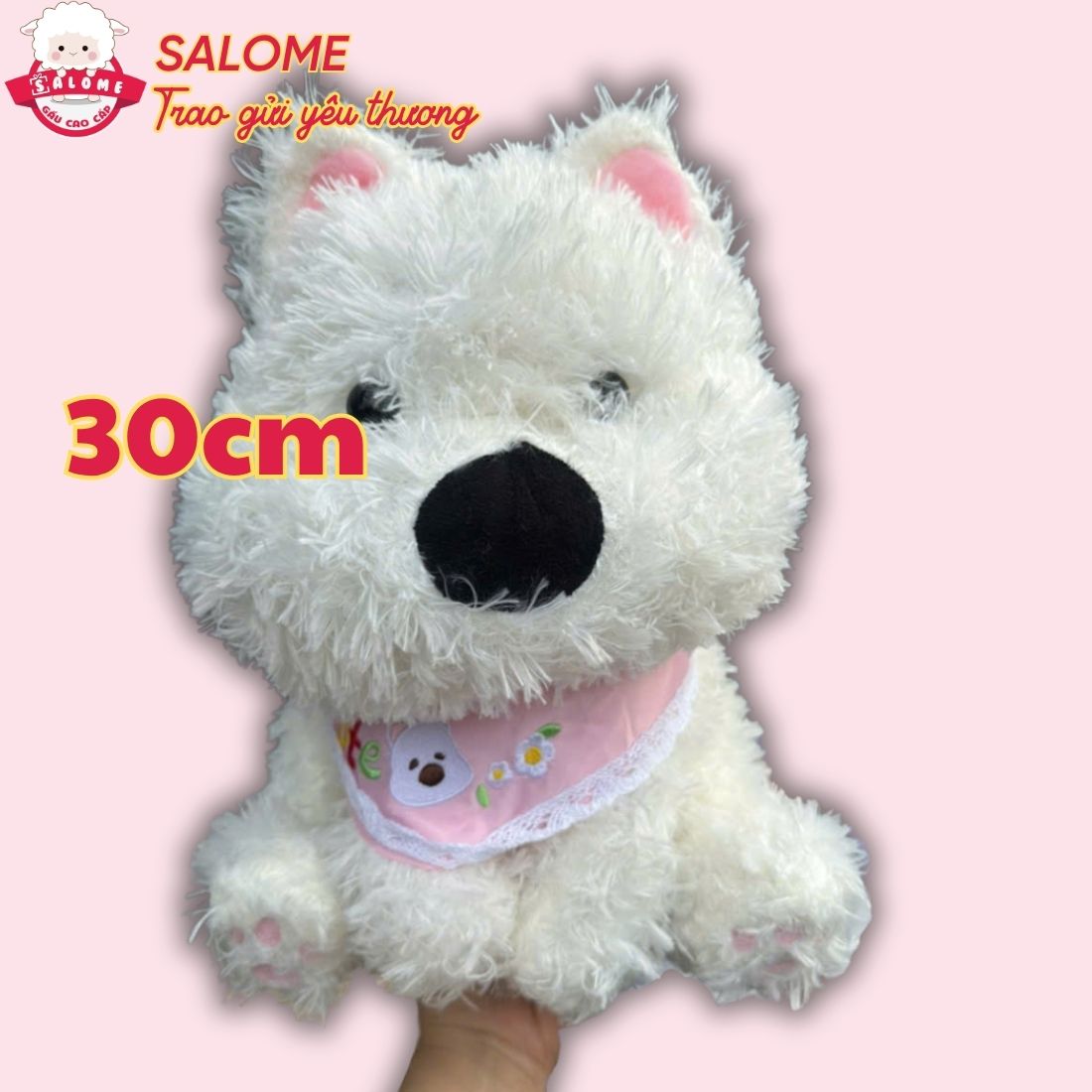 Gấu Bông Chó Poodle Trắng Lông Xù