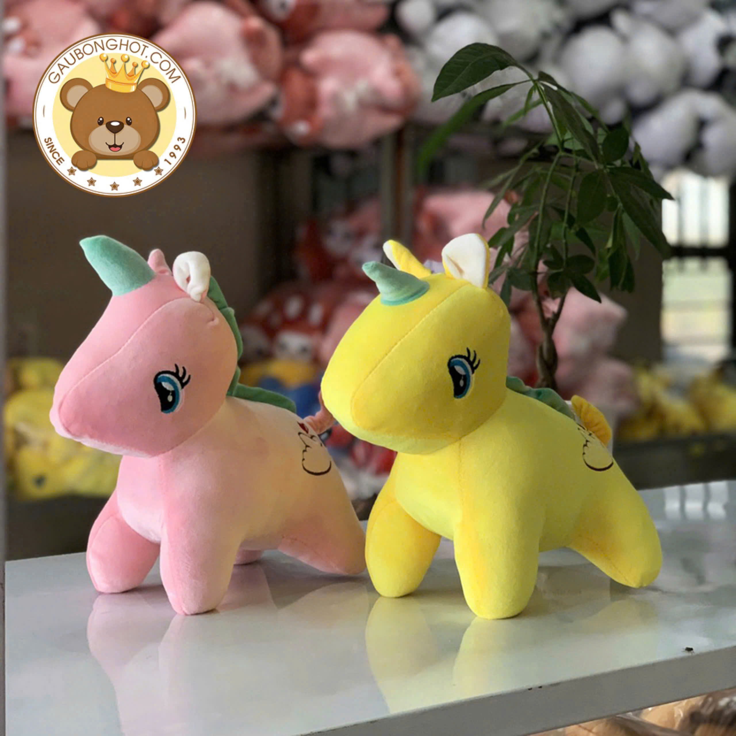 Gấu Bông Pony màu Vàng  - Hồng Cho bé 35cm