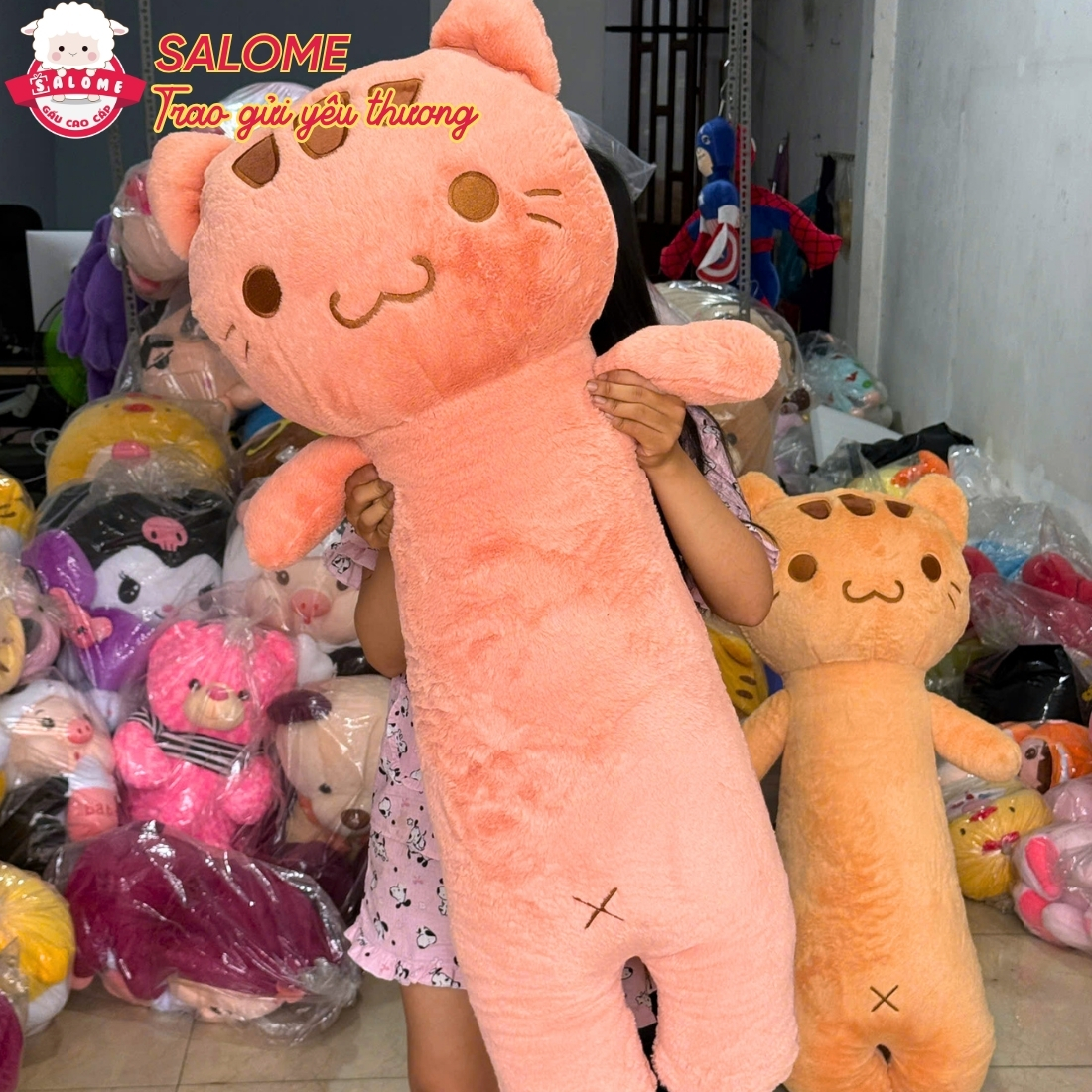 Gấu bông mèo ôm ngủ phom đứng