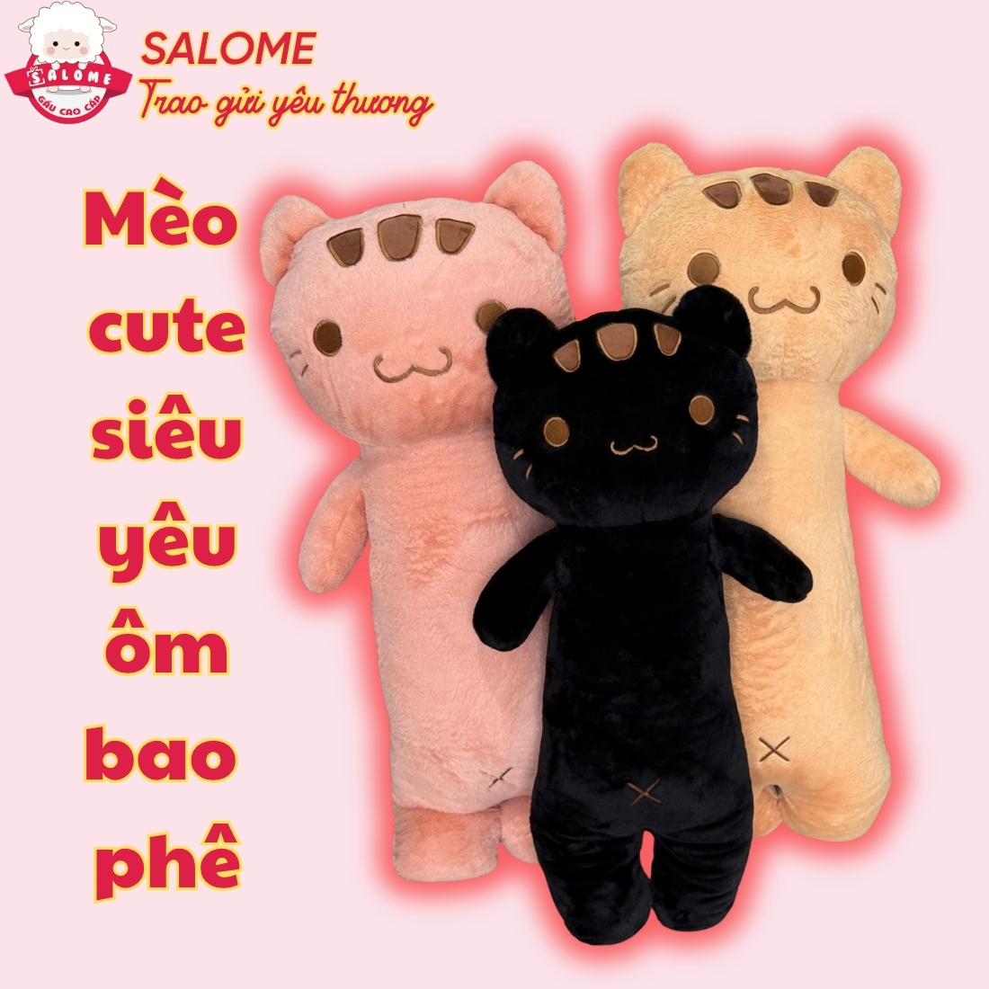 Gấu bông mèo ôm ngủ phom đứng