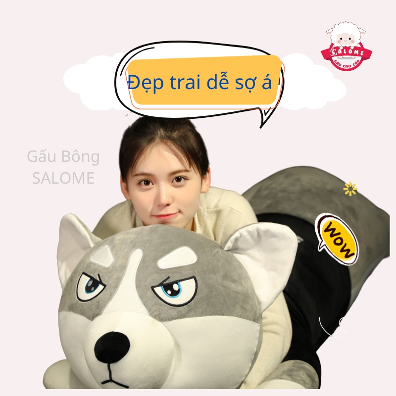 Gấu Bông Chó Husky Mặt Aó