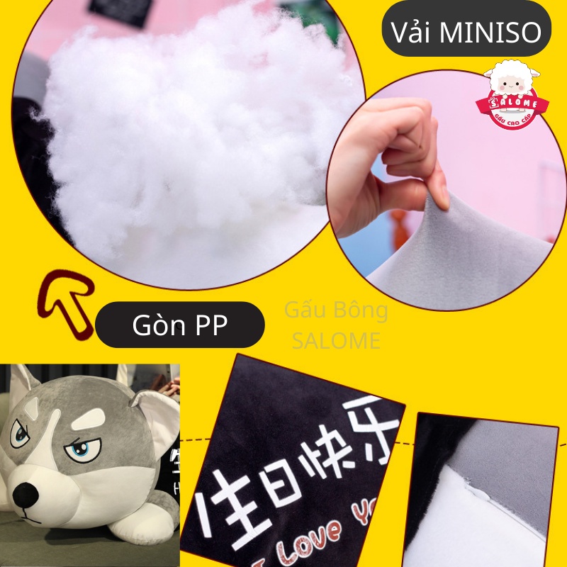 Gấu Bông Chó Husky Mặt Aó