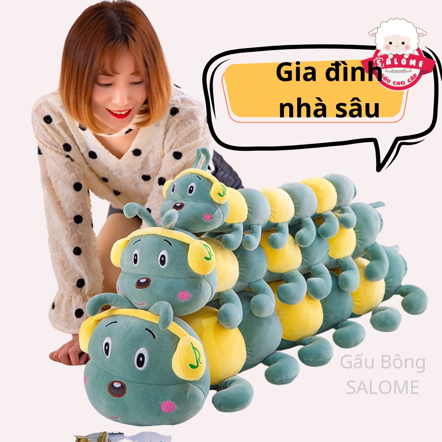 Gấu bông sâu đeo tai nghe